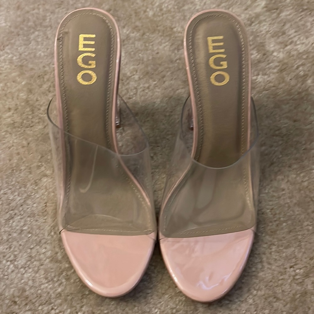 EGO Ariana Heels Size 10 Color Clear Nude